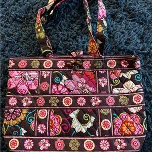 Vera Bradley Morgan bag Floral Patchwork Tote Bag - Pink and Brown